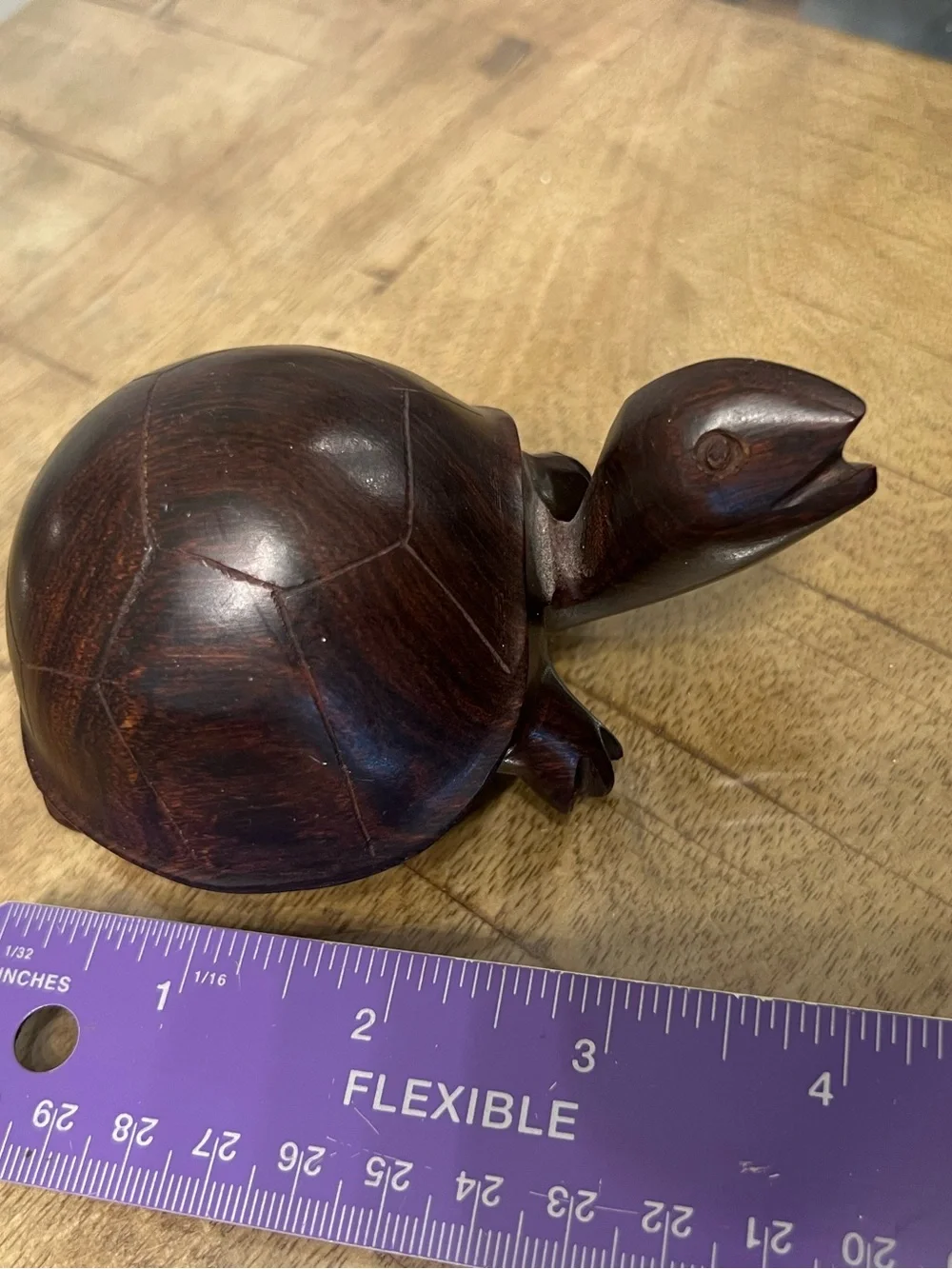 Vintage Hand-Carved Ironwood Tortoise wood Figurine Sculpture